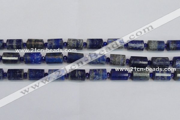 CTB210 15.5 inches 13*18mm faceted tube lapis lazuli gemstone beads