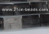 CTB216 15.5 inches 13*18mm faceted tube cloudy quartz beads