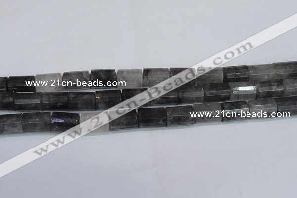 CTB216 15.5 inches 13*18mm faceted tube cloudy quartz beads