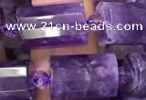 CTB221 15.5 inches 10*15mm faceted tube amethyst beads