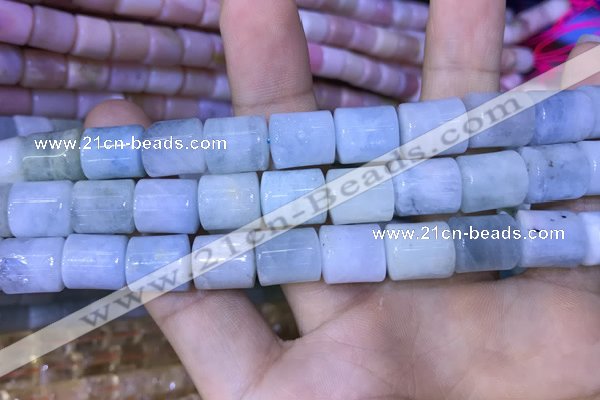 CTB251 15.5 inches 10*12mm tube natural aquamarine beads