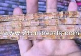 CTB254 15.5 inches 8*12mm tube natural citrine gemstone beads