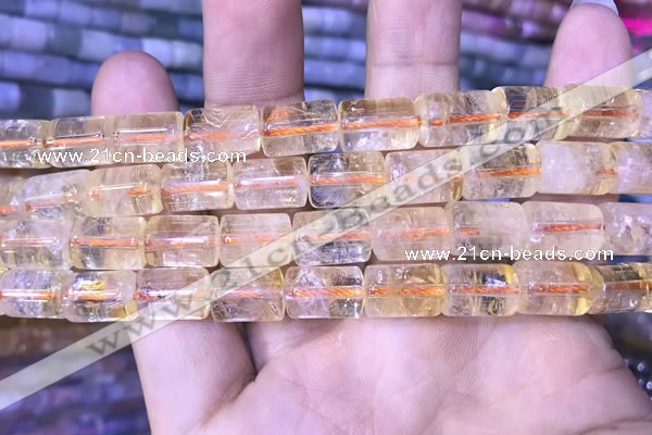 CTB255 15.5 inches 10*14mm tube natural citrine gemstone beads