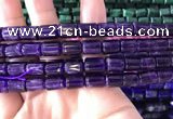 CTB257 15.5 inches 8*10mm tube natural amethyst gemstone beads