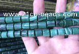 CTB259 15.5 inches 10*10mm - 10*12mm tube natural malachite beads