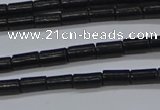 CTB300 15.5 inches 3*6mm tube black stone beads wholesale