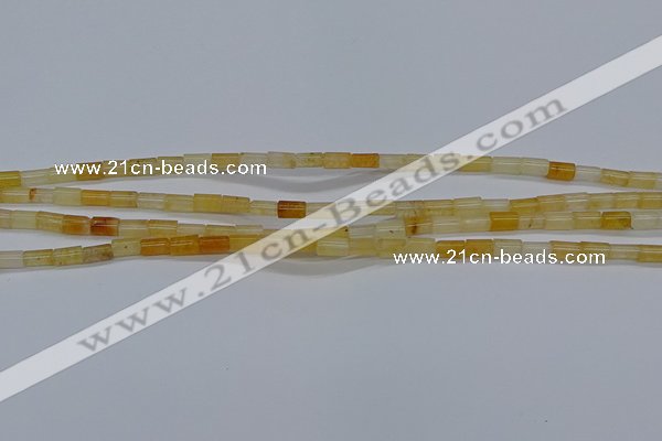 CTB301 15.5 inches 4*6mm tube yellow jade beads wholesale