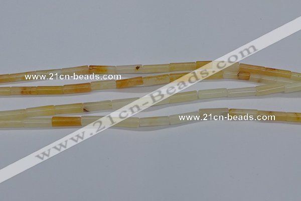 CTB321 15.5 inches 4*13mm tube yellow jade beads wholesale