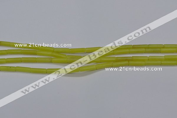 CTB323 15.5 inches 4*13mm tube lemon jade beads wholesale