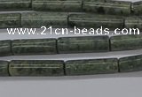 CTB337 15.5 inches 4*13mm tube green lace stone beads wholesale