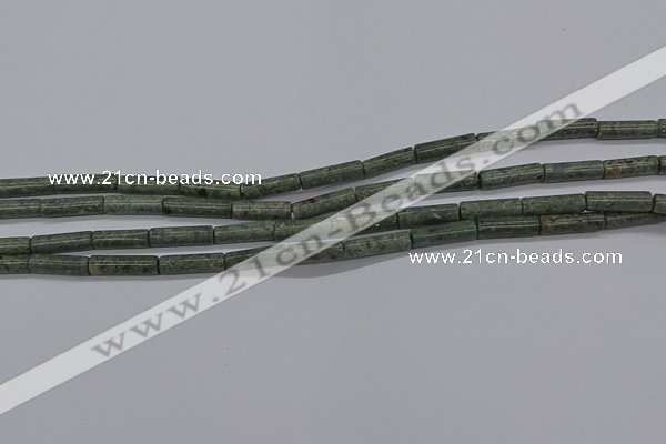 CTB337 15.5 inches 4*13mm tube green lace stone beads wholesale