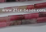 CTB346 15.5 inches 4*13mm tube pink wooden jasper beads wholesale