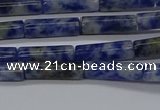 CTB355 15.5 inches 4*13mm tube blue spot stone beads wholesale