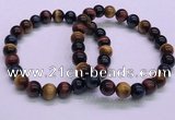 CTB36 7.5 inches 8mm round colorful tiger eye beaded bracelets