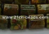 CTB530 15.5 inches 10*13mm triangle rhyolite beads wholesale