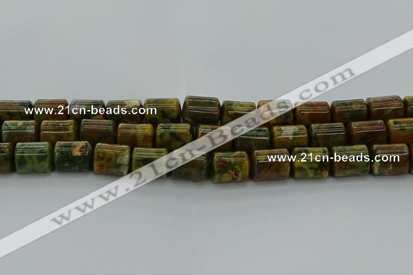 CTB530 15.5 inches 10*13mm triangle rhyolite beads wholesale