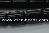 CTB545 15.5 inches 10*13mm triangle black agate beads wholesale