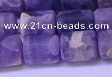 CTB563 15.5 inches 10*13mm triangle matte dogtooth amethyst beads