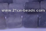 CTB565 15.5 inches 10*13mm triangle matte cloudy quartz beads