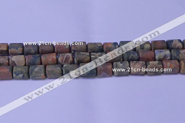 CTB568 15.5 inches 10*13mm triangle matte rhyolite beads