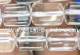 CTB600 15.5 inches 8*12mm faceted tube white crystal beads wholesale