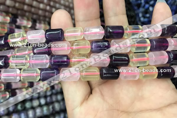 CTB603 15.5 inches 8*12mm tube mixed quartz beads wholesale