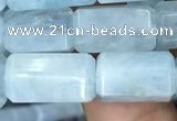 CTB611 15.5 inches 8*12mm - 10*17mm faceted tube aquamarine beads