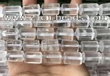 CTB615 15.5 inches 11*16mm - 12*18mm faceted tube white crystal beads