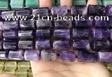 CTB618 15.5 inches 11*16mm - 12*18mm faceted tube amethyst beads