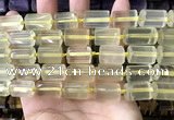 CTB619 15.5 inches 11*16mm - 12*18mm faceted tube lemon quartz beads