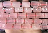 CTB650 15.5 inches 12*16mm faceted tube rose quartz beads