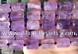 CTB651 15.5 inches 12*16mm faceted tube amethyst beads