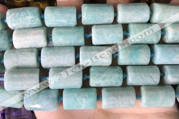 CTB655 15.5 inches 12*16mm faceted tube amazonite beads