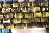 CTB657 15.5 inches 12*16mm faceted tube yellow tiger eye beads