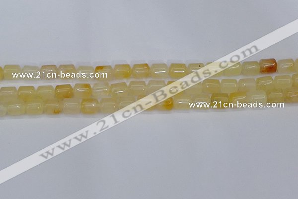 CTB701 15.5 inches 6*8mm tube yellow jade beads wholesale