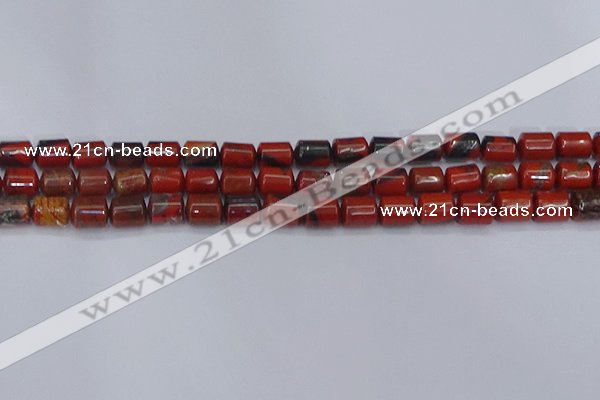 CTB708 15.5 inches 6*8mm tube red jasper beads wholesale