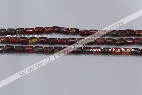 CTB710 15.5 inches 6*8mm tube poppy jasper beads wholesale