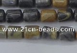 CTB712 15.5 inches 6*8mm tube black picasso jasper beads wholesale