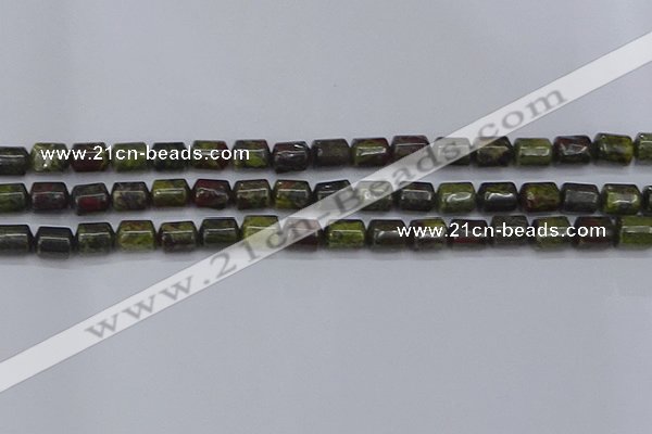 CTB713 15.5 inches 6*8mm tube dragon blood jasper beads wholesale