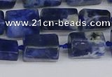 CTB735 15.5 inches 6*10mm - 8*12mm faceted tube sodalite beads