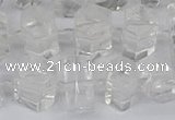 CTB750 15.5 inches 6*10mm - 8*12mm faceted tube white crystal beads