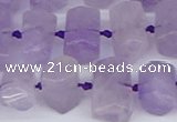 CTB752 15.5 inches 6*10mm - 8*12mm faceted tube lavender amethyst beads