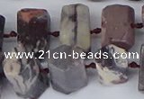 CTB760 6*10mm - 8*12mm faceted tube purple striped jasper beads