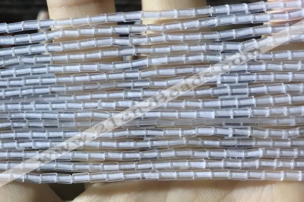 CTB810 15.5 inches 2*4mm tube white crystal beads wholesale