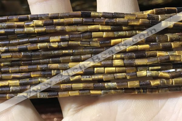 CTB823 15.5 inches 2*4mm tube yellow tiger eye beads wholesale