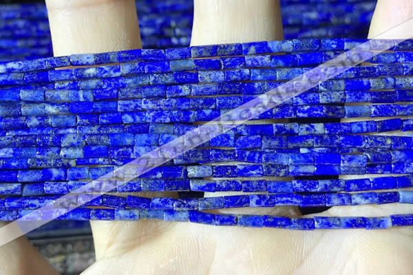 CTB825 15.5 inches 2*4mm tube lapis lazuli beads wholesale