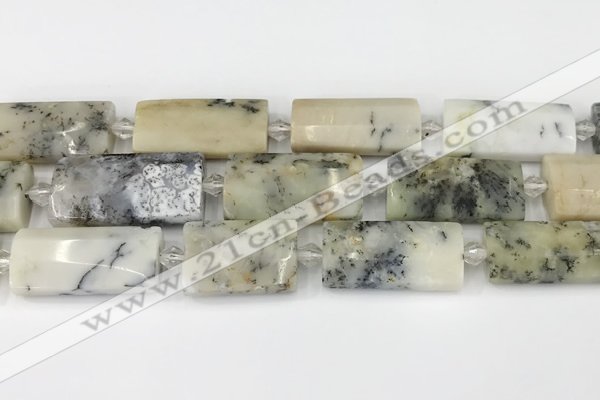 CTB850 13*25mm - 15*28mm faceted flat tube gemstone beads