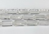 CTB860 13*25mm - 15*28mm faceted flat tube white crystal beads