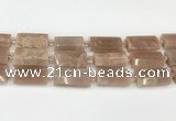 CTB861 13*25mm - 15*28mm faceted flat tube moonstone beads
