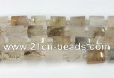 CTB872 13*25mm - 14*19mm faceted tube scenic quartz beads